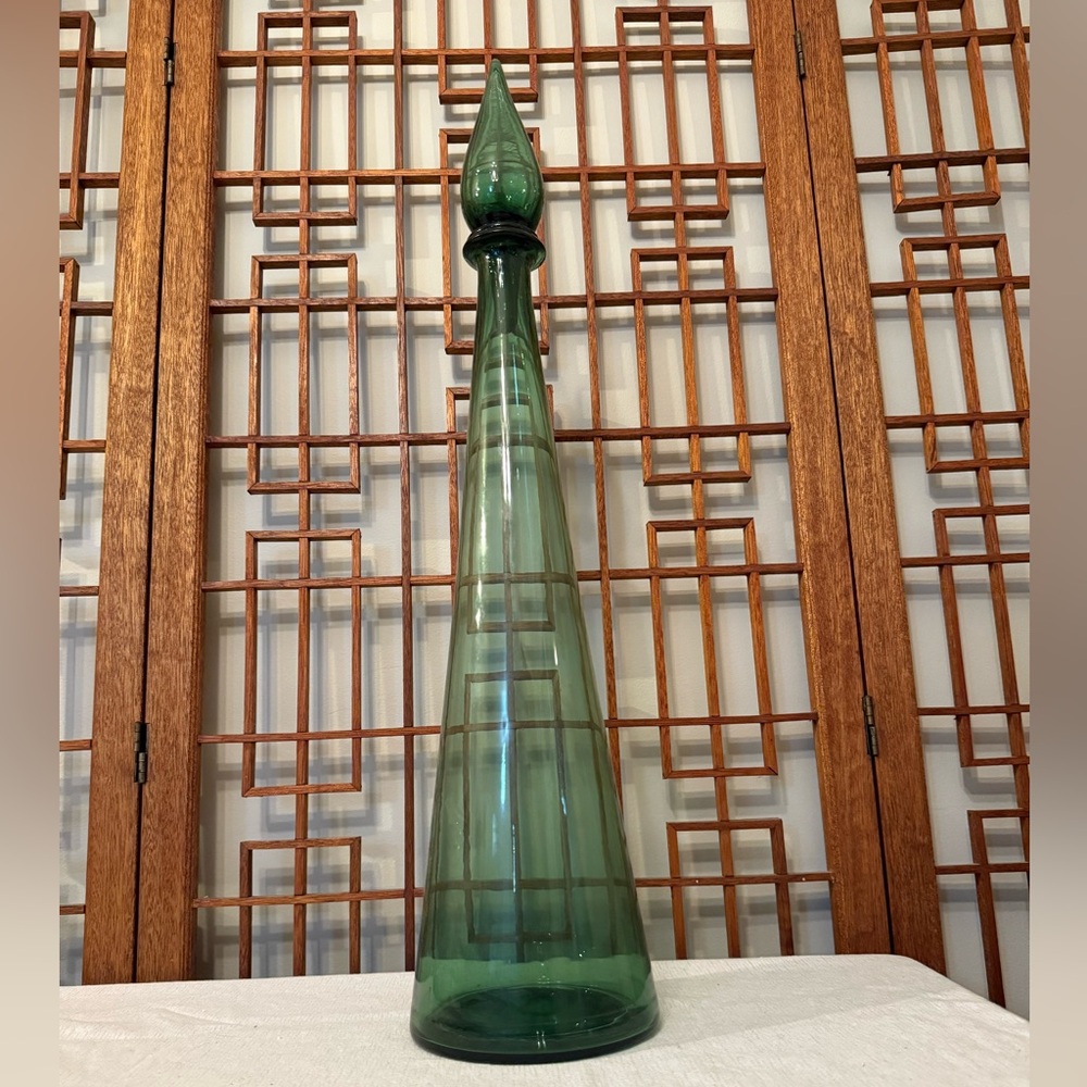 Mid century modern Empoli bottle green